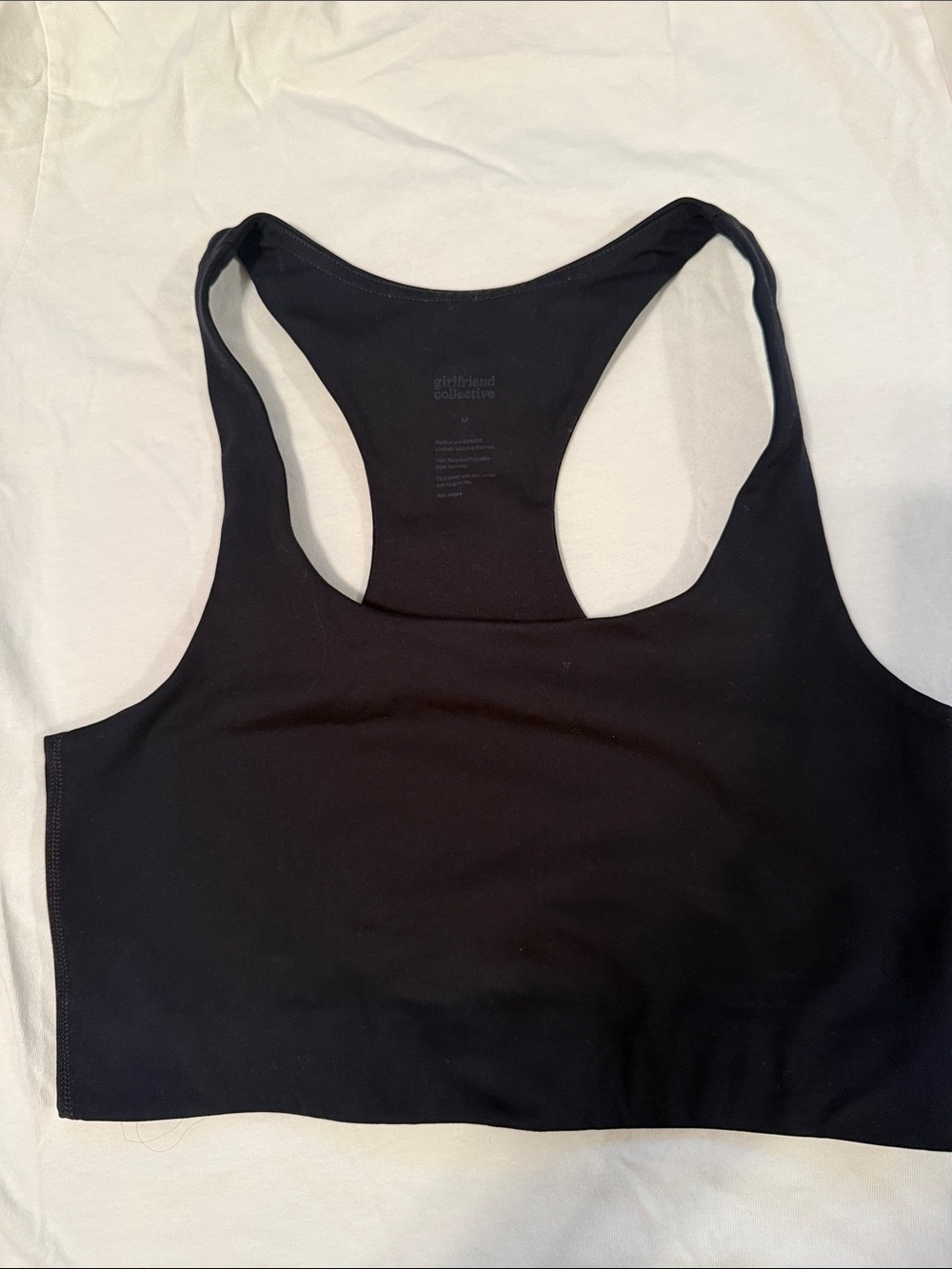 girlfriend collective Black Racerback Sports Bralette